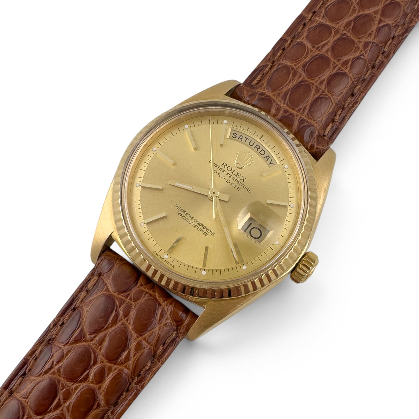 1969 Rolex Day-Date President 1803 Champagne 18k Yellow Gold 36mm Vintage Watch