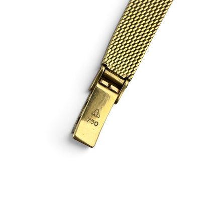 Omega 18k Yellow Gold Diamond Bezel 17.5mm Ladies Cocktail Dress Watch w/ BOX