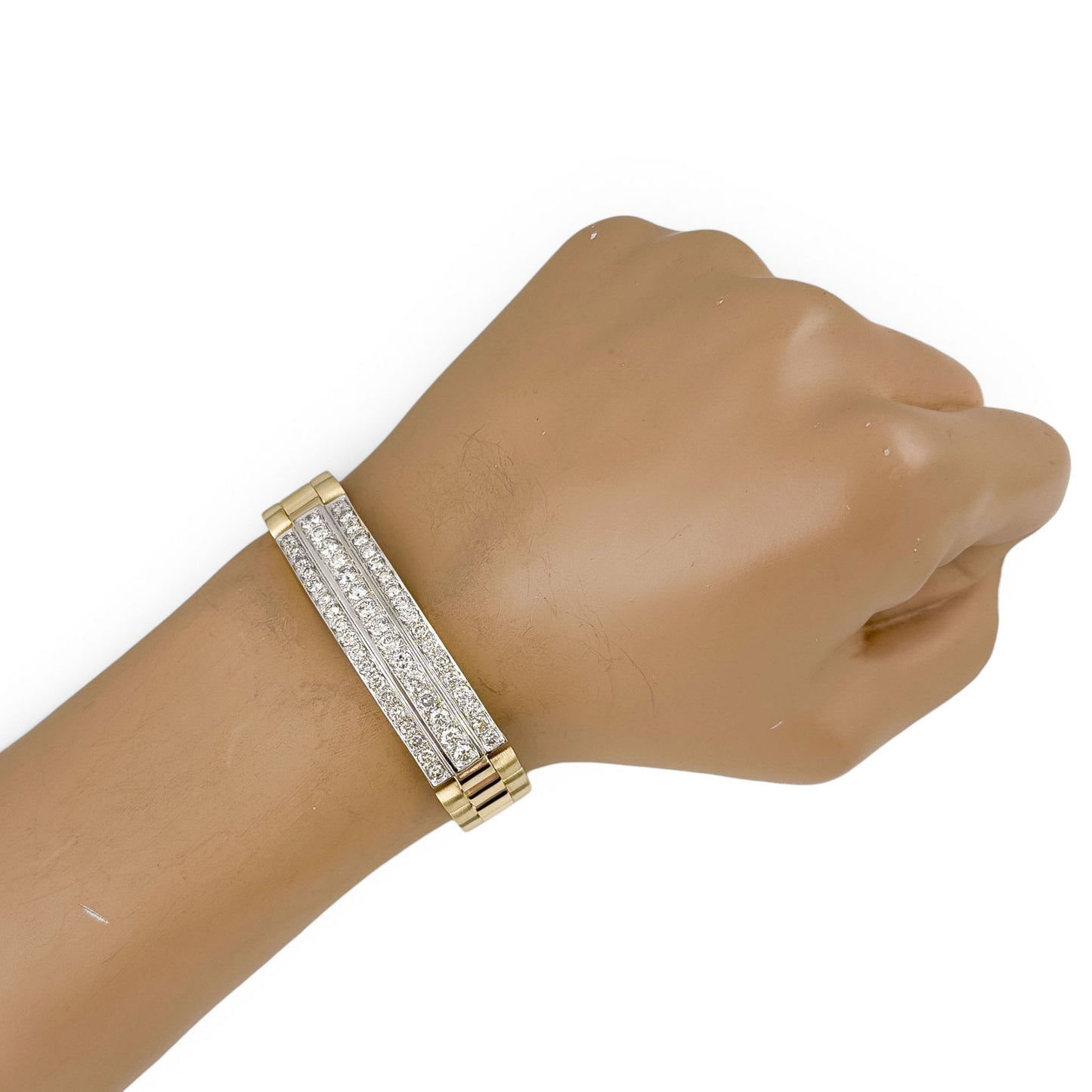 14k Yellow Gold Diamond President Link 14mm Bracelet 3.35ctw G-H SI1 7.5" 68.5g