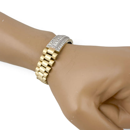 14k Yellow Gold Diamond President Link 14mm Bracelet 3.35ctw G-H SI1 7.5" 68.5g