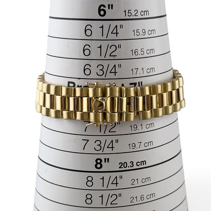 14k Yellow Gold Diamond President Link 14mm Bracelet 3.35ctw G-H SI1 7.5" 68.5g