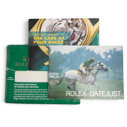 Rolex DateJust 16030 36mm Stainless Steel Taupe Engine Turned 1982 BOX + TAG