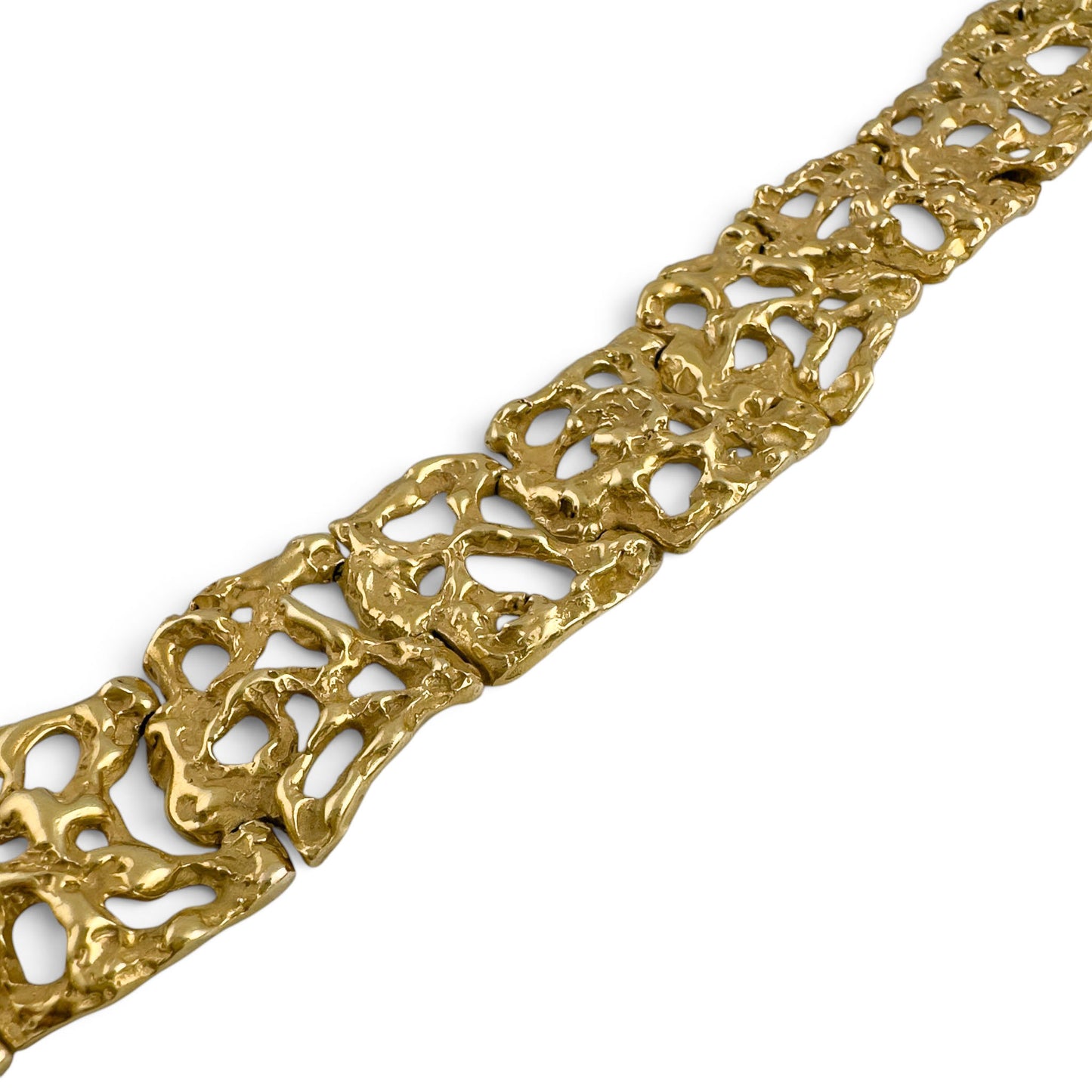 Arthur King Lost-Wax Casting Molten Freeform Brutalist 18k Yellow Gold Bracelet