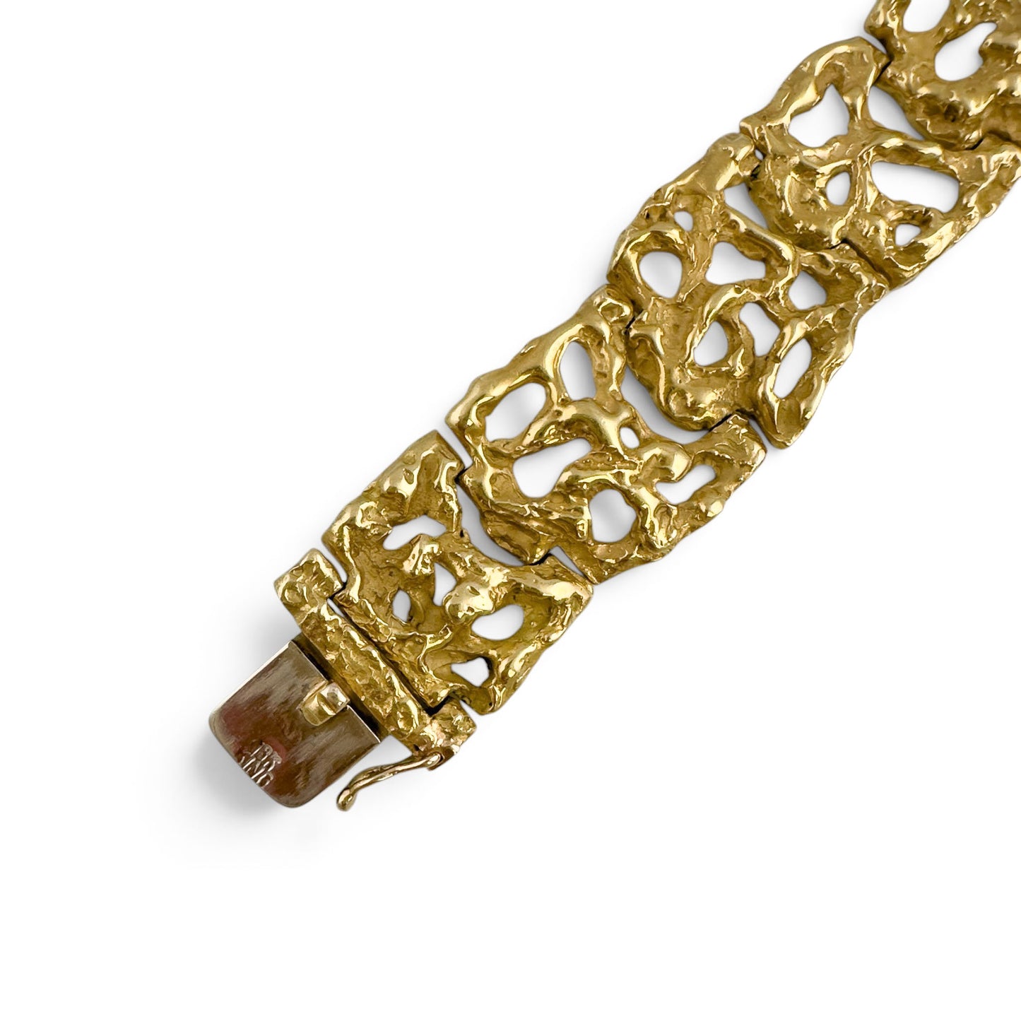 Arthur King Lost-Wax Casting Molten Freeform Brutalist 18k Yellow Gold Bracelet