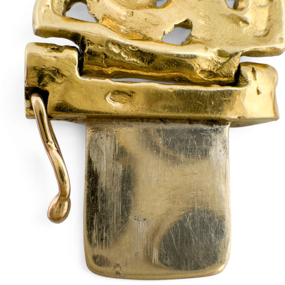 Arthur King Lost-Wax Casting Molten Freeform Brutalist 18k Yellow Gold Bracelet
