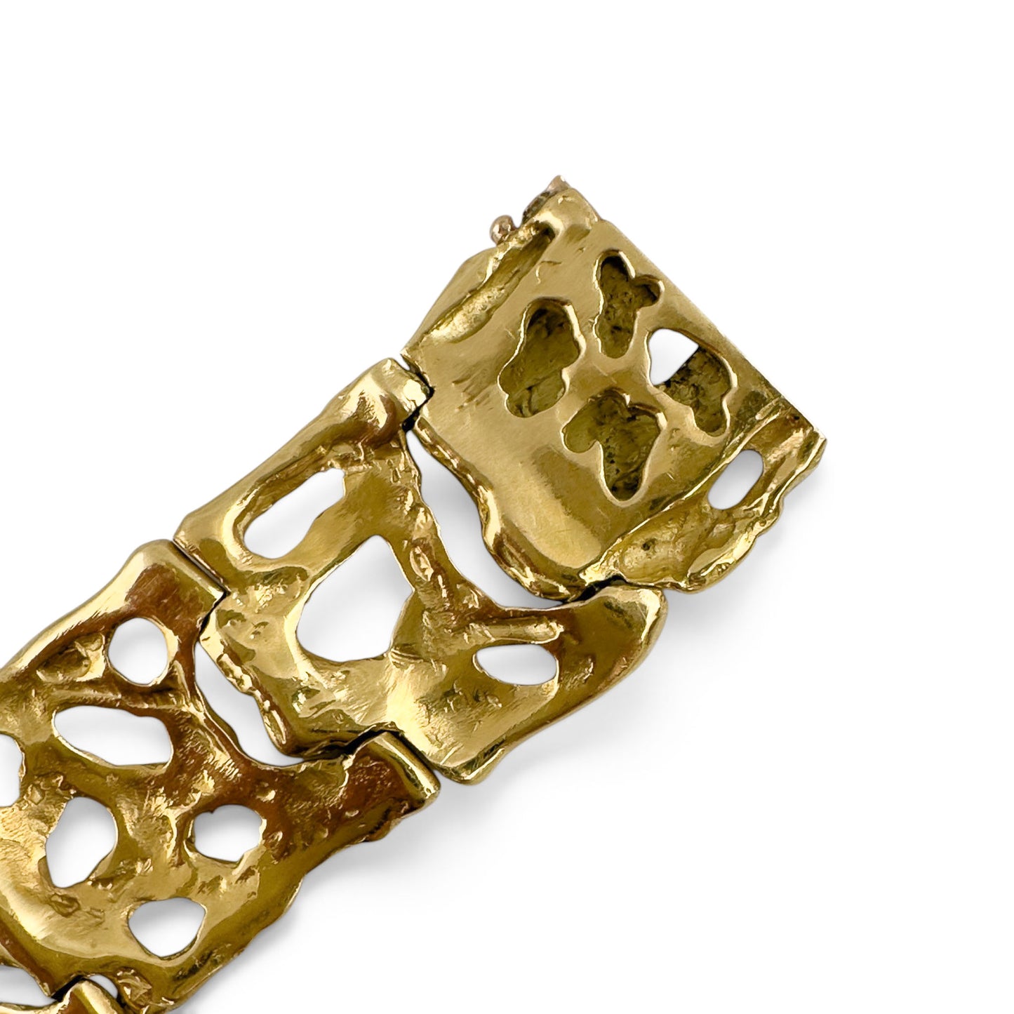 Arthur King Lost-Wax Casting Molten Freeform Brutalist 18k Yellow Gold Bracelet