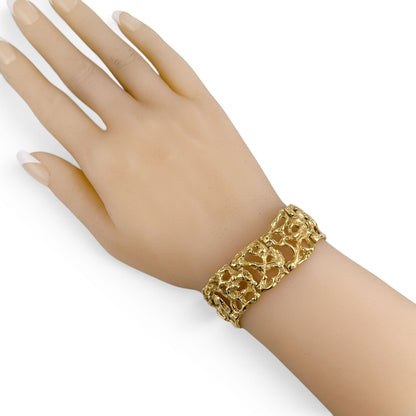Arthur King Lost-Wax Casting Molten Freeform Brutalist 18k Yellow Gold Bracelet