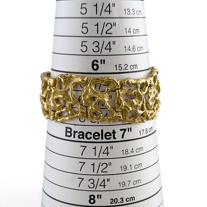 Arthur King Lost-Wax Casting Molten Freeform Brutalist 18k Yellow Gold Bracelet