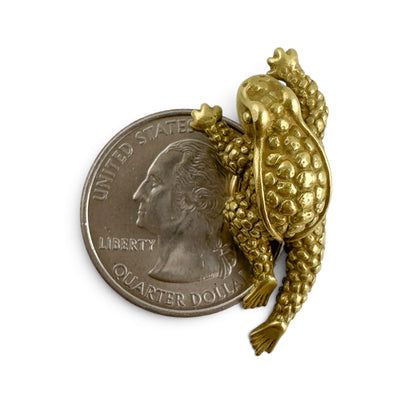 Barry Kieselstein-Cord Leaping Frog Toad 18k Yellow Gold Clip-On Earrings 18.9g