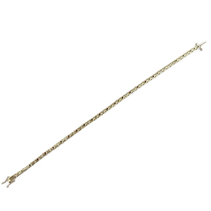 14k Yellow Gold 1.75ctw Diamond & 1.35ctw Red Color Stone Tennis Bracelet 7"