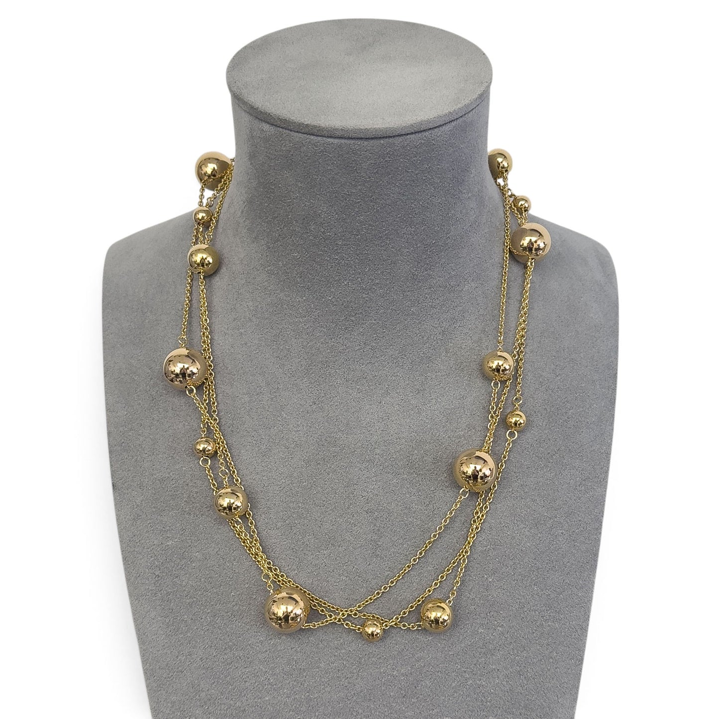 Roberto Coin Pallini 18k Yellow Gold Ball Bead Station Necklace 44.9g 22"