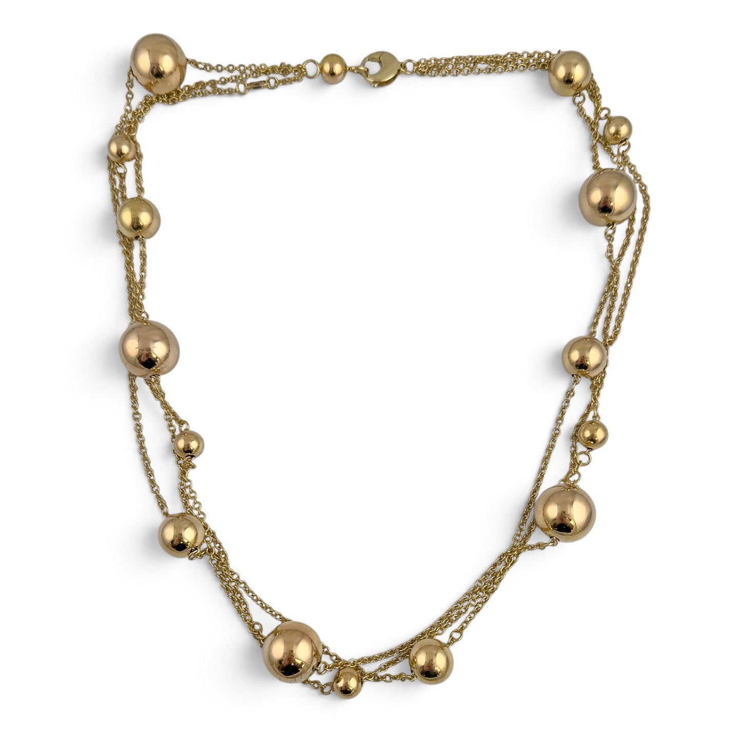Roberto Coin Pallini 18k Yellow Gold Ball Bead Station Necklace 44.9g 22"