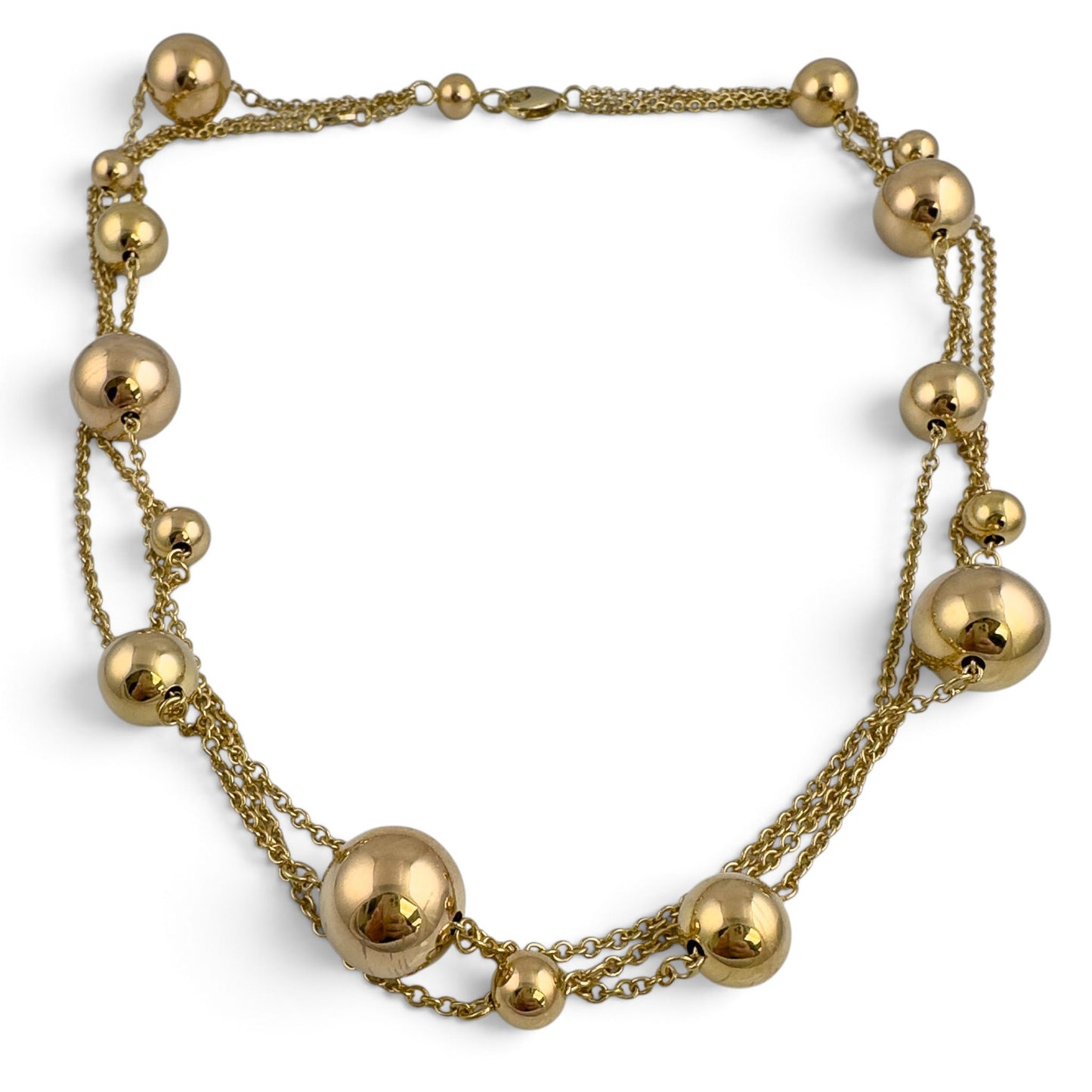 Roberto Coin Pallini 18k Yellow Gold Ball Bead Station Necklace 44.9g 22"