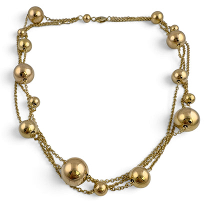 Roberto Coin Pallini 18k Yellow Gold Ball Bead Station Necklace 44.9g 22"