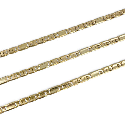 14k Yellow Gold Tiger Eye Link 4.40mm Chain Necklace 26.8g 23" ITALY