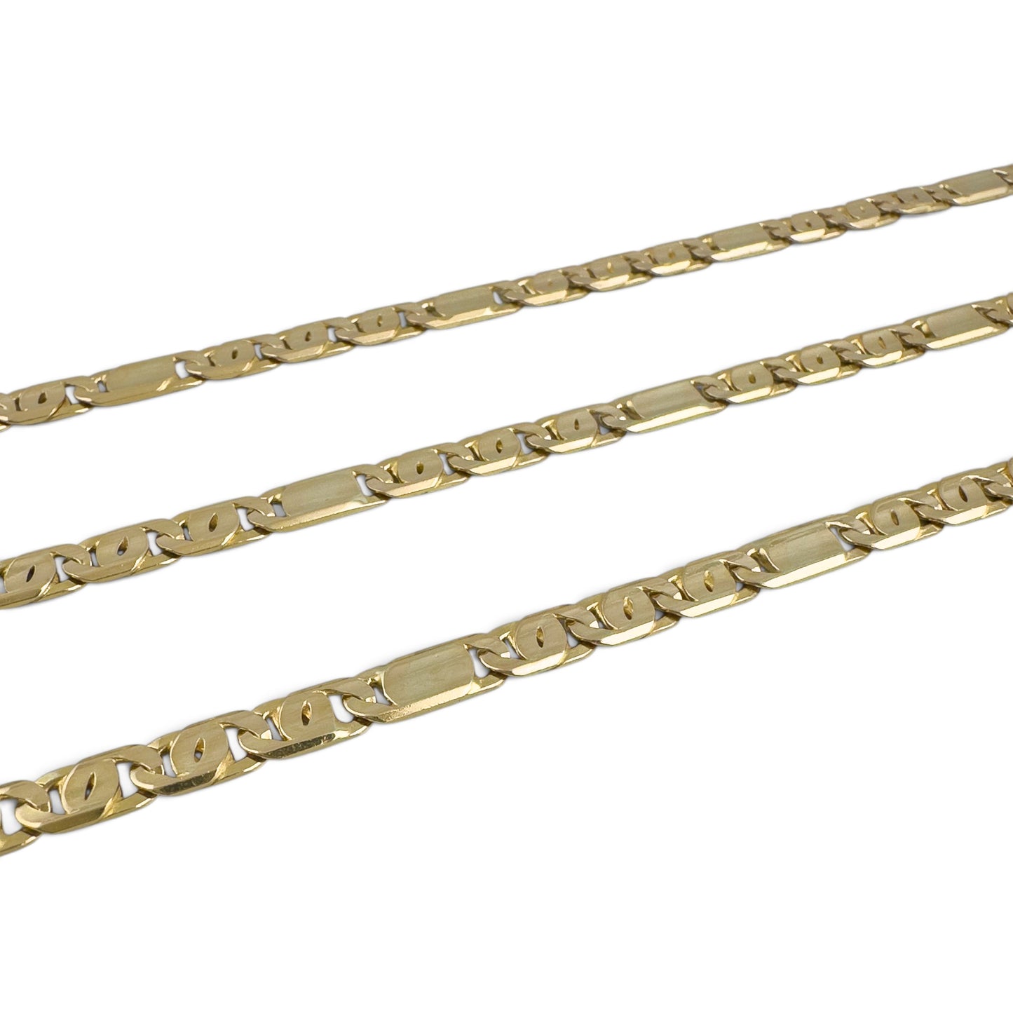 14k Yellow Gold Tiger Eye Link 4.40mm Chain Necklace 26.8g 23" ITALY