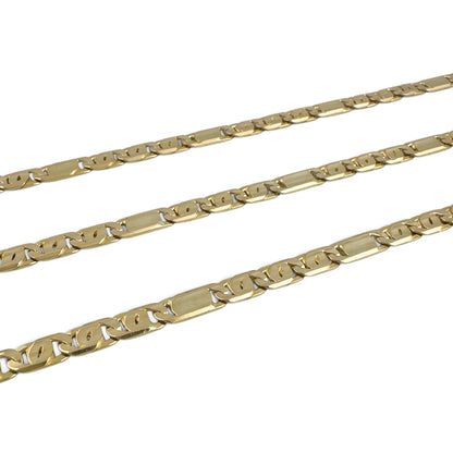 14k Yellow Gold Tiger Eye Link 4.40mm Chain Necklace 26.8g 23" ITALY