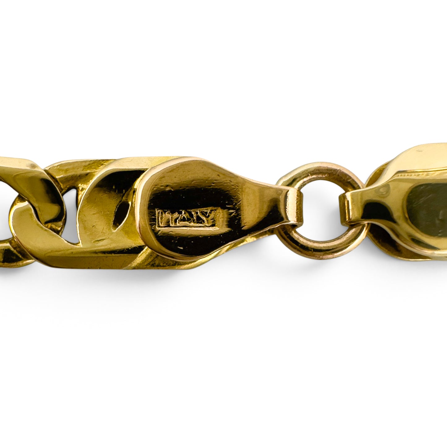 14k Yellow Gold Tiger Eye Link 4.40mm Chain Necklace 26.8g 23" ITALY