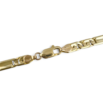 14k Yellow Gold Tiger Eye Link 4.40mm Chain Necklace 26.8g 23" ITALY