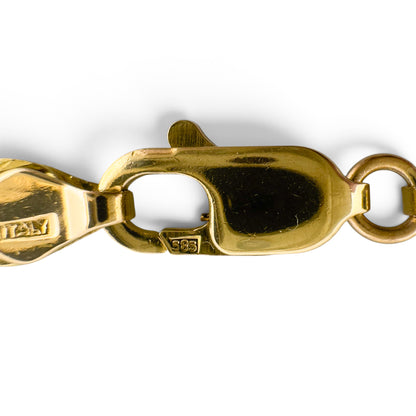 14k Yellow Gold Tiger Eye Link 4.40mm Chain Necklace 26.8g 23" ITALY