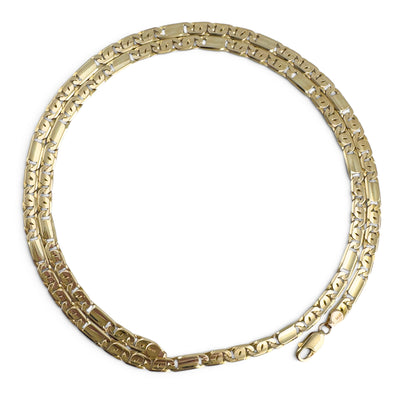 14k Yellow Gold Tiger Eye Link 4.40mm Chain Necklace 26.8g 23" ITALY