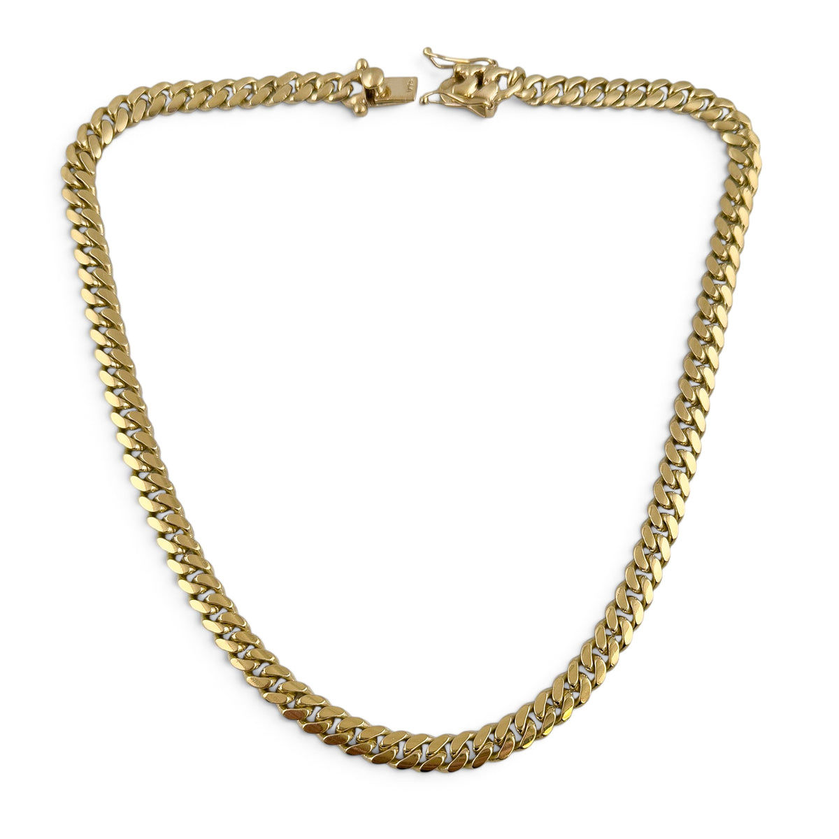 14k Yellow Gold Miami Cuban Link 7.2mm Chain Hidden Box Clasp Necklace 17" 62.6g