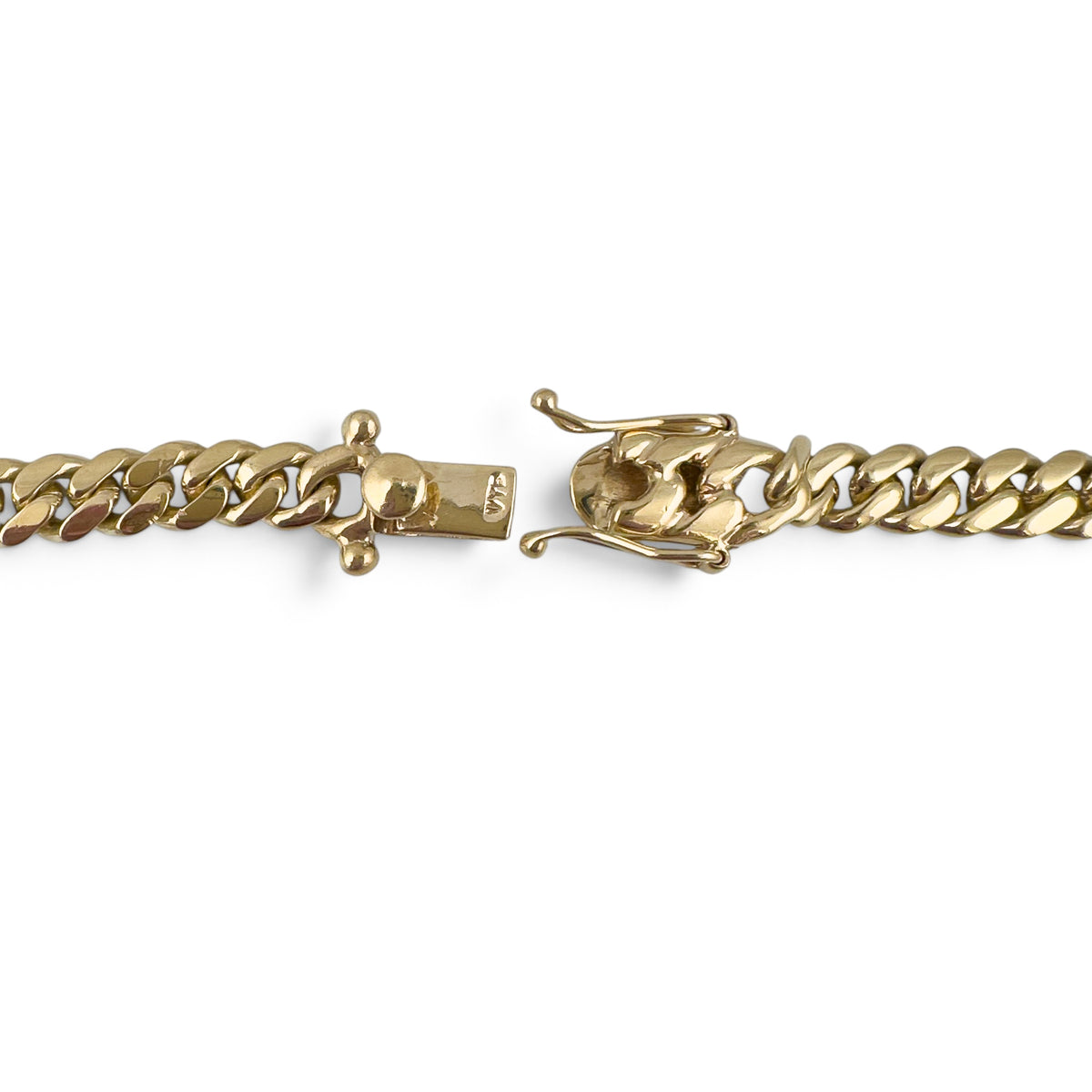14k Yellow Gold Miami Cuban Link 7.2mm Chain Hidden Box Clasp Necklace 17" 62.6g