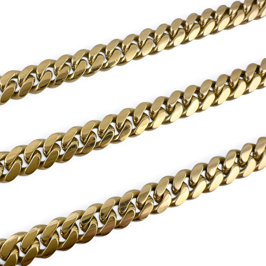 14k Yellow Gold Miami Cuban Link 7.2mm Chain Hidden Box Clasp Necklace 17" 62.6g