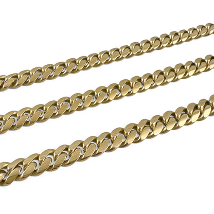 14k Yellow Gold Miami Cuban Link 7.2mm Chain Hidden Box Clasp Necklace 17" 62.6g