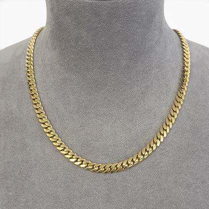 14k Yellow Gold Miami Cuban Link 7.2mm Chain Hidden Box Clasp Necklace 17" 62.6g