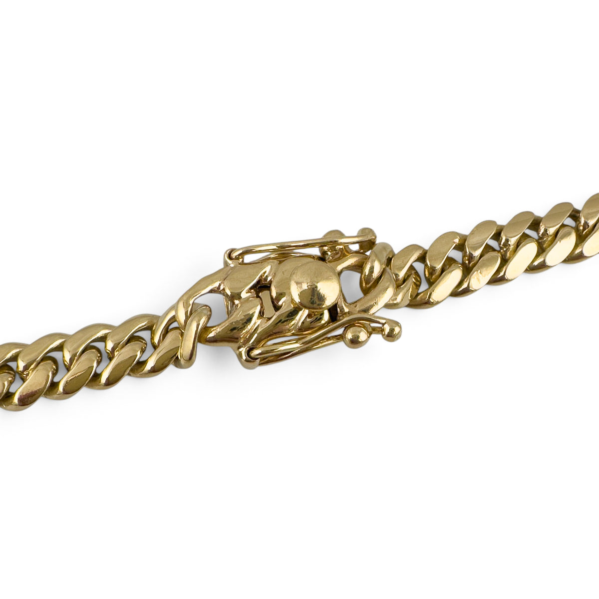 14k Yellow Gold Miami Cuban Link 7.2mm Chain Hidden Box Clasp Necklace 17" 62.6g