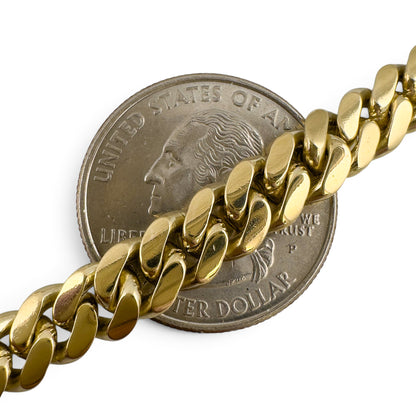 14k Yellow Gold Miami Cuban Link 7.2mm Chain Hidden Box Clasp Necklace 17" 62.6g