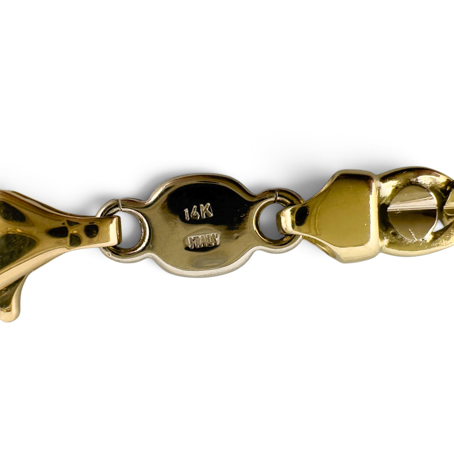 14k White & Yellow Gold Fancy Mariner Anchor 5.30mm Chain Necklace 30g 22" ITALY