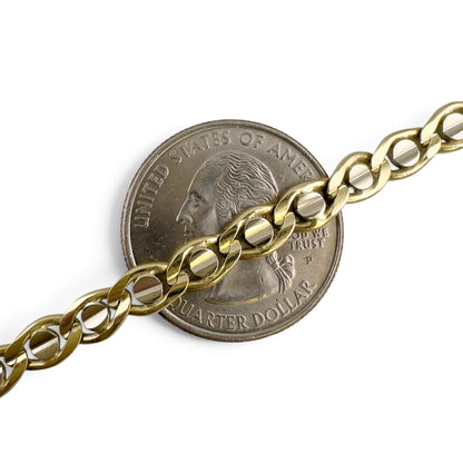 14k White & Yellow Gold Fancy Mariner Anchor 5.30mm Chain Necklace 30g 22" ITALY