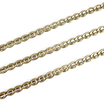 14k White & Yellow Gold Fancy Mariner Anchor 5.30mm Chain Necklace 30g 22" ITALY