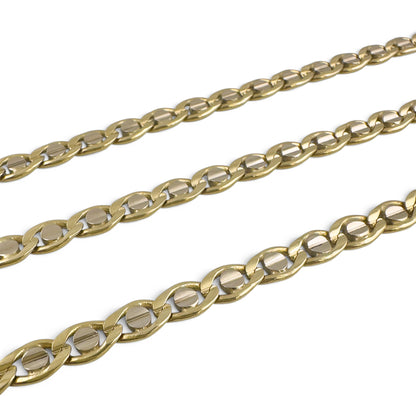 14k White & Yellow Gold Fancy Mariner Anchor 5.30mm Chain Necklace 30g 22" ITALY