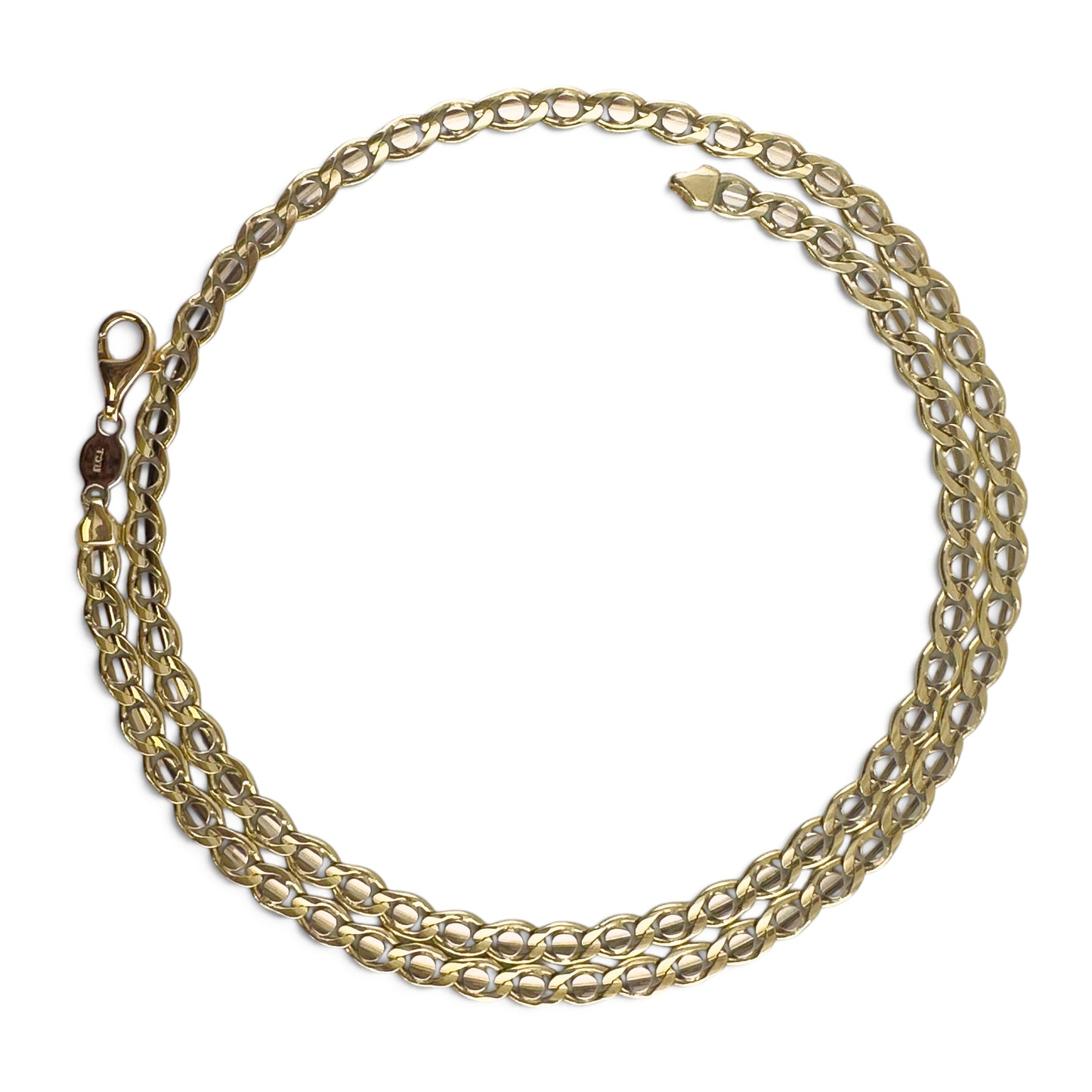14k White & Yellow Gold Fancy Mariner Anchor 5.30mm Chain Necklace 30g 22" ITALY