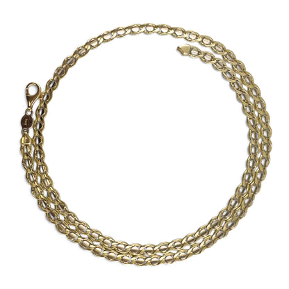 14k White & Yellow Gold Fancy Mariner Anchor 5.30mm Chain Necklace 30g 22" ITALY