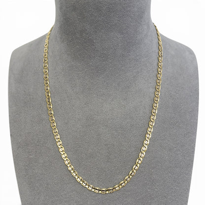 14k White & Yellow Gold Fancy Mariner Anchor 5.30mm Chain Necklace 30g 22" ITALY