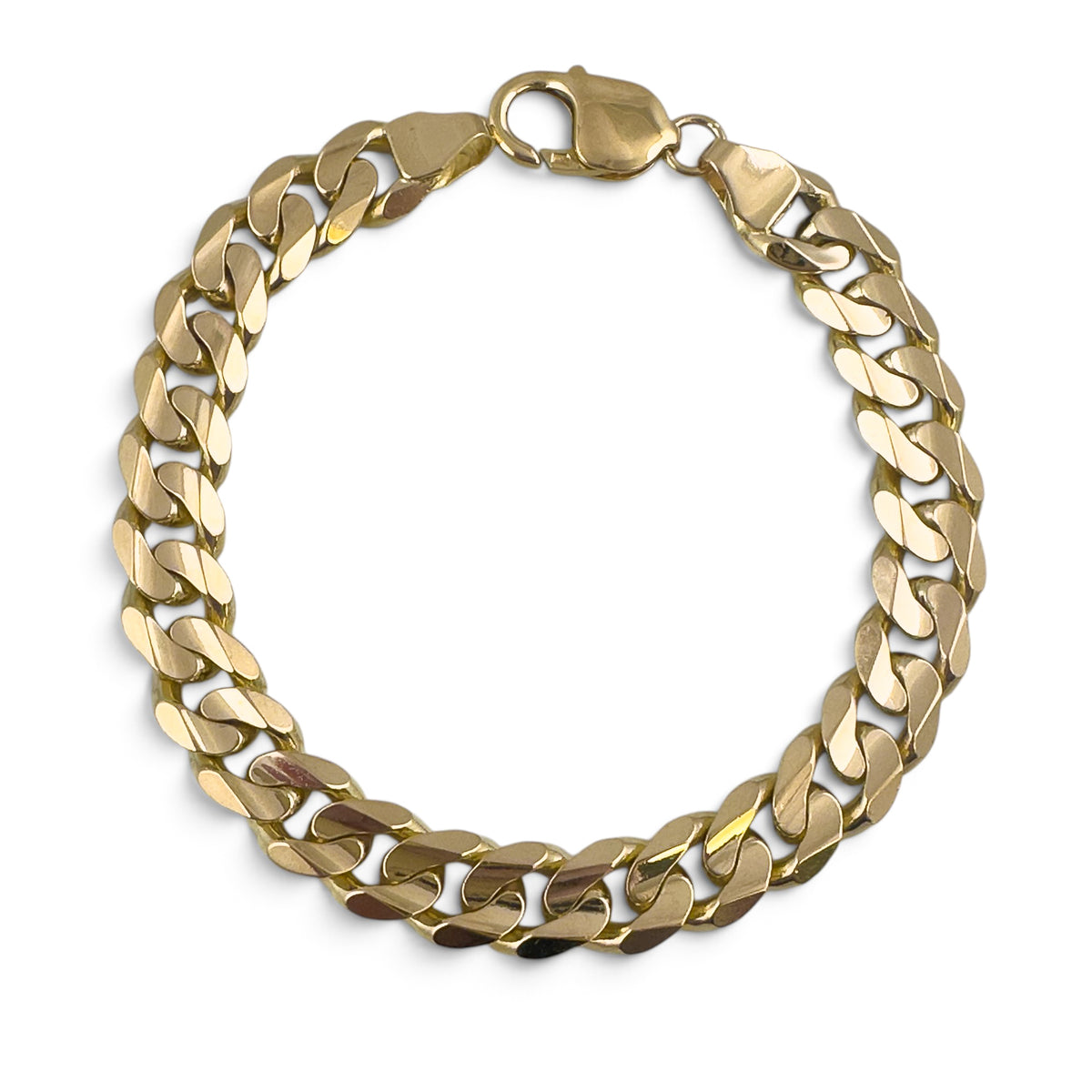 14k Yellow Gold Miami Cuban Curb 10mm Link Chain Bracelet 8.50" 46.3g ITALY