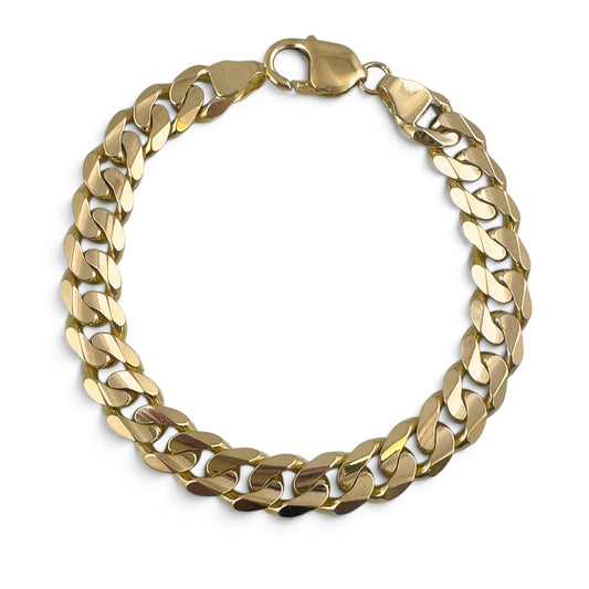 14k Yellow Gold Miami Cuban Curb 10mm Link Chain Bracelet 8.50" 46.3g ITALY