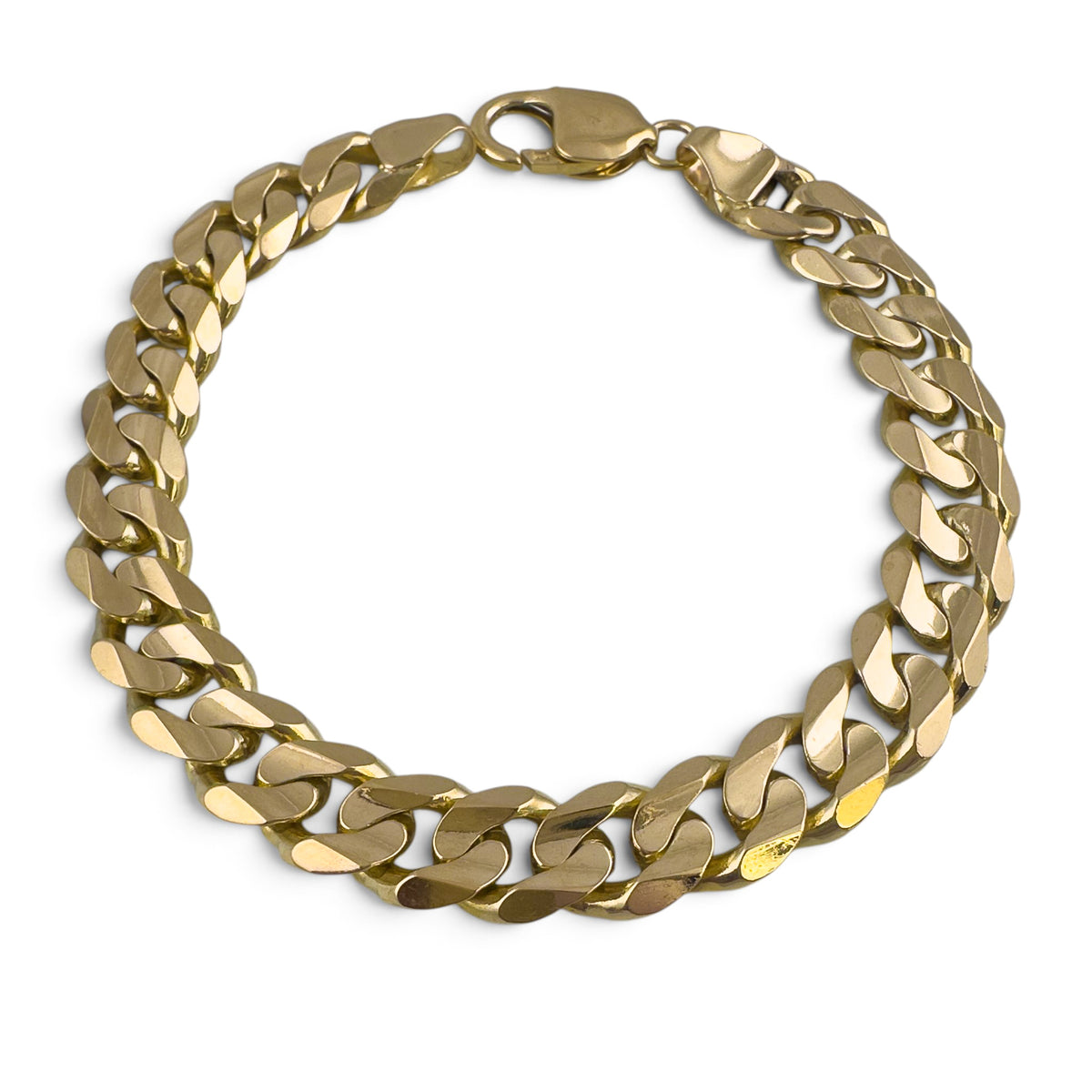 14k Yellow Gold Miami Cuban Curb 10mm Link Chain Bracelet 8.50" 46.3g ITALY