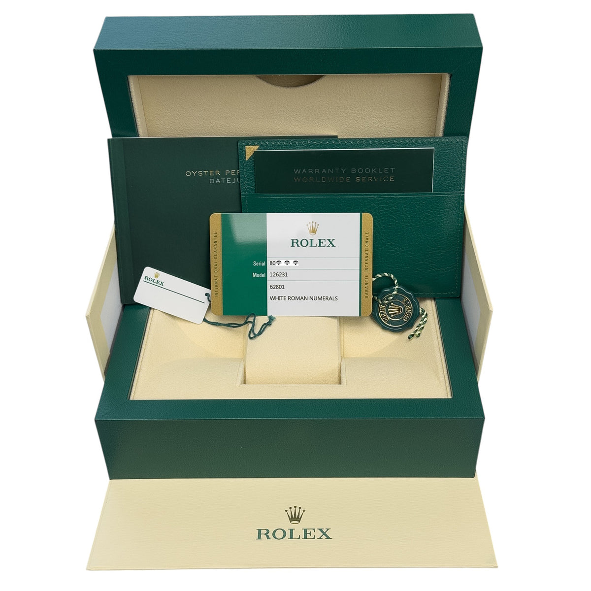 2019 Rolex DateJust 126231 36mm White Roman 18k Rose Gold & Steel BOX + PAPERS