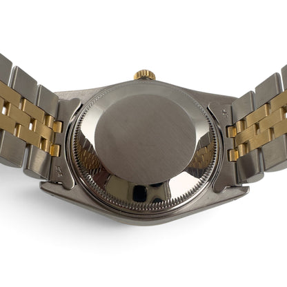 Rolex Oyster Date 15053 Champagne 18k Gold & Stainless Steel 34mm Watch w/ BOX