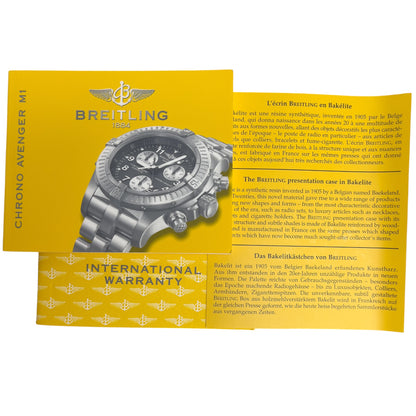 Breitling Chrono Avenger M1 Titanium Cream Dial 44mm Watch E73360 BOX + PAPERS