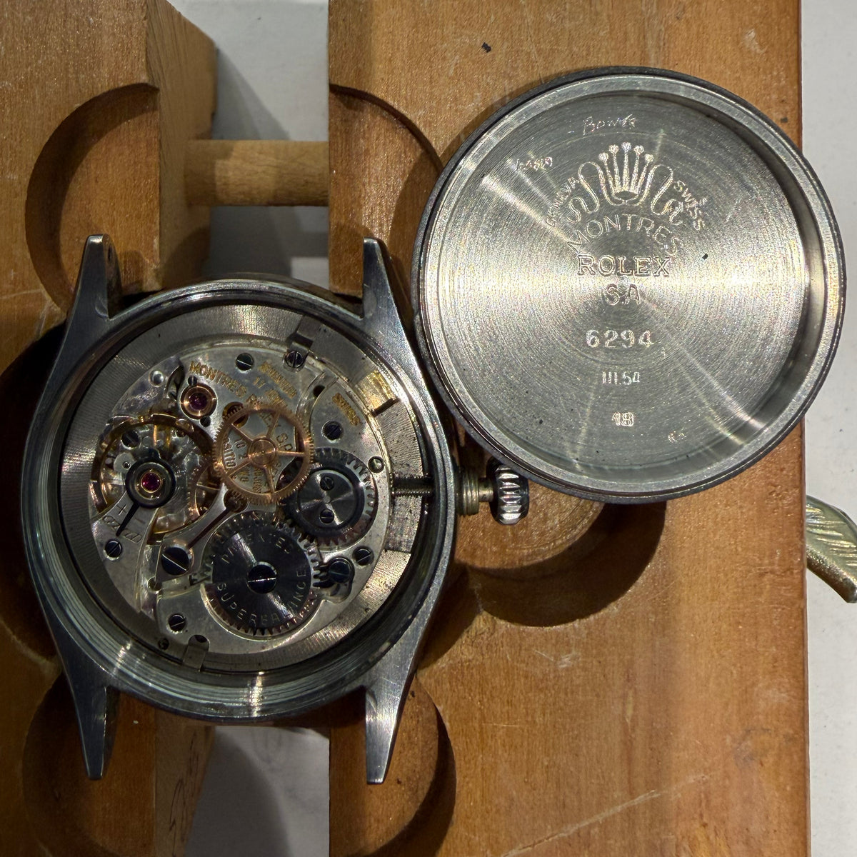 1954 Rolex Oyster Precision Date 6294 Honeycomb Roulette Stainless Manual 34mm