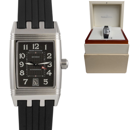 Jaeger LeCoultre Reverso Gran' Sport Date Black Steel 27mm x 36mm 290.8.60 BOX