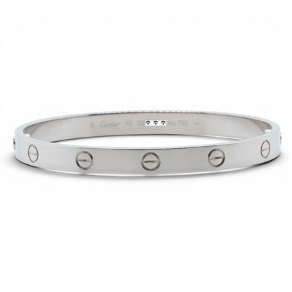 Cartier Love Classic 18k White Gold Bracelet Size 16 RECEIPT BOX & CERT 2021