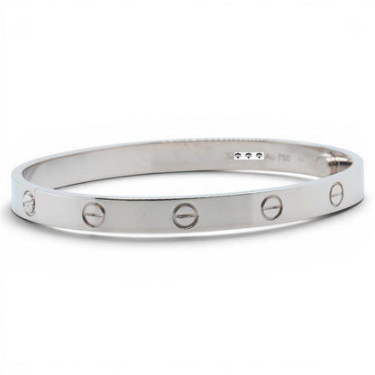 Cartier Love Classic 18k White Gold Bracelet Size 16 RECEIPT BOX & CERT 2021