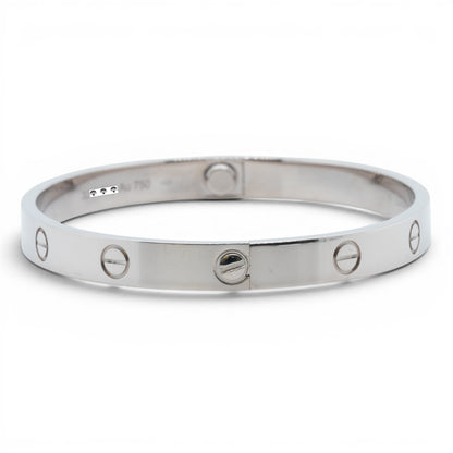 Cartier Love Classic 18k White Gold Bracelet Size 16 RECEIPT BOX & CERT 2021